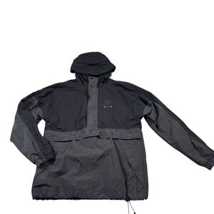 Nike Air Anorak Jacket Black‎ Gray Small Packable Windbreaker Hooded Vintage